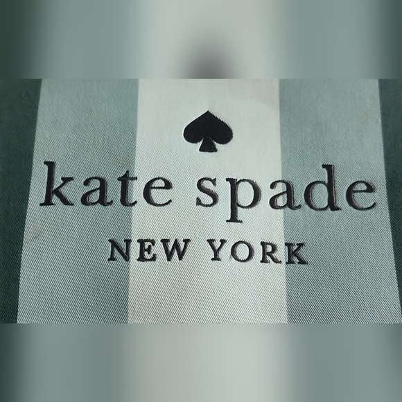 Kate Spade Mint and Forest Green Striped Pouch GUC - Picture 6 of 7